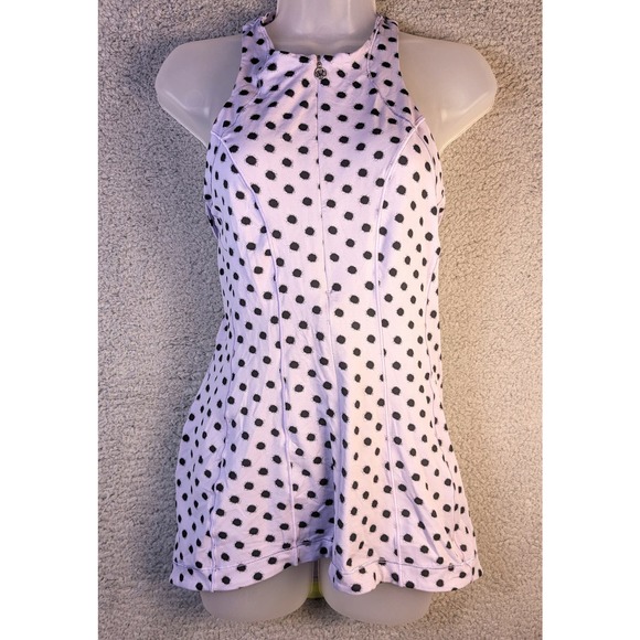 Lululemon 10 Womens Velo Vixen Sleeveless Jersey High Noon Dot Lilac / Black Top - Picture 11 of 16